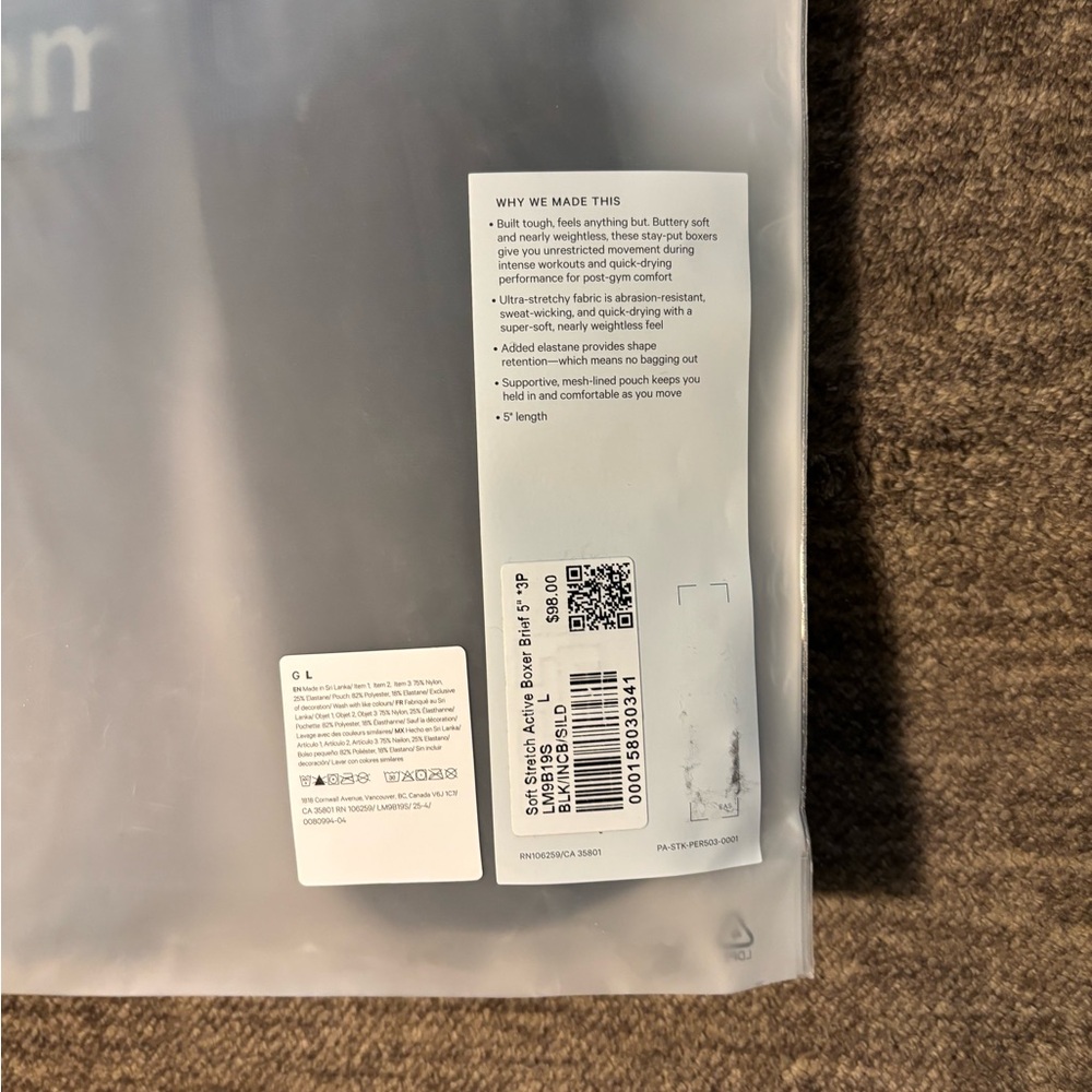 Lululemon Men’s “Soft Stretch” Active Boxer Brief (L) - Picture 7 of 7